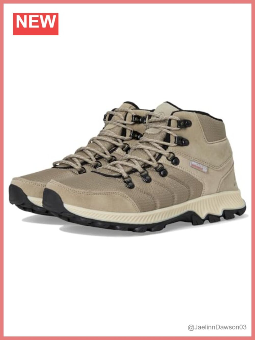 Waterproof Suede Hiking Boots Lace Up Mid Calf Trekking Shoes